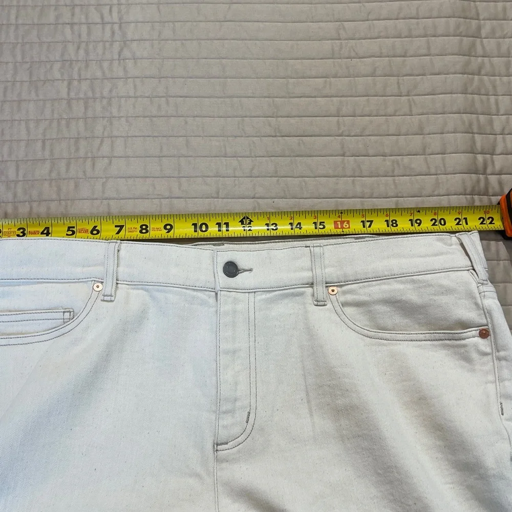Lands' End Cream/OFF WHITE Denim Jeans WOMENS SIZE 22W CROPPED/ANKLE